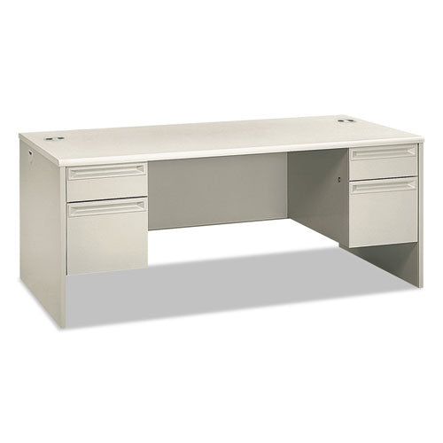 38000 Series Double Pedestal Desk, 72w X 36d X 30h, Silver Mesh-light Gray