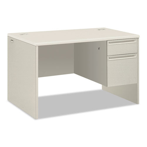 38000 Series Single Pedestal Desk, Right, 48w X 30d X 30h, Silver Mesh-light Gray