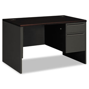 38000 Series Right Pedestal Desk, 48w X 30d X 29.5h, Mahogany-charcoal