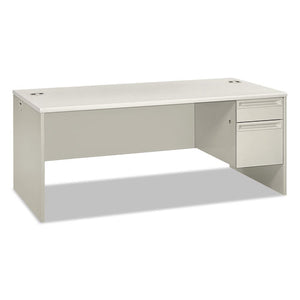 38000 Series Single Pedestal Desk, Right, 72w X 36d X 30h, Silver Mesh-light Gray