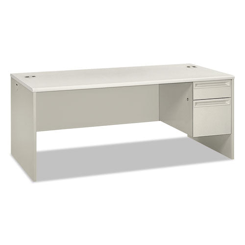 38000 Series Single Pedestal Desk, Right, 72w X 36d X 30h, Silver Mesh-light Gray