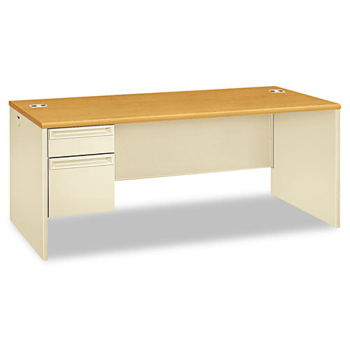 38000 Series Left Pedestal Desk, 72w X 36d X 29.5h, Harvest-putty