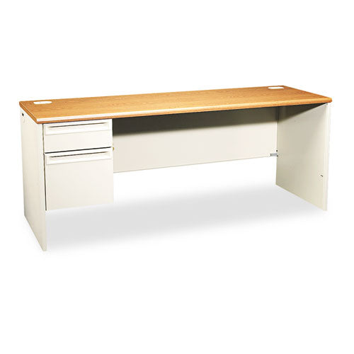 38000 Series Right Pedestal Credenza, 72w X 24d X 29.5h, Harvest-putty