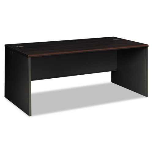 38000 Series Desk Shell, 72w X 36d X 29.5h, Mahogany-charcoal