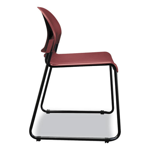 Gueststacker High Density Chairs, Mulberry Seat-mulberry Back, Black Base, 4-carton