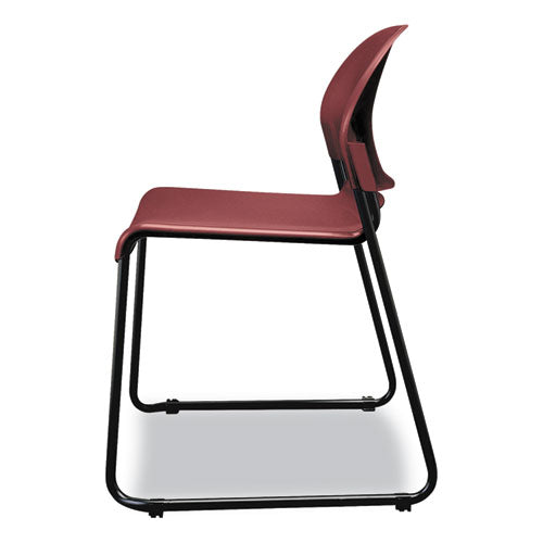 Gueststacker High Density Chairs, Mulberry Seat-mulberry Back, Black Base, 4-carton
