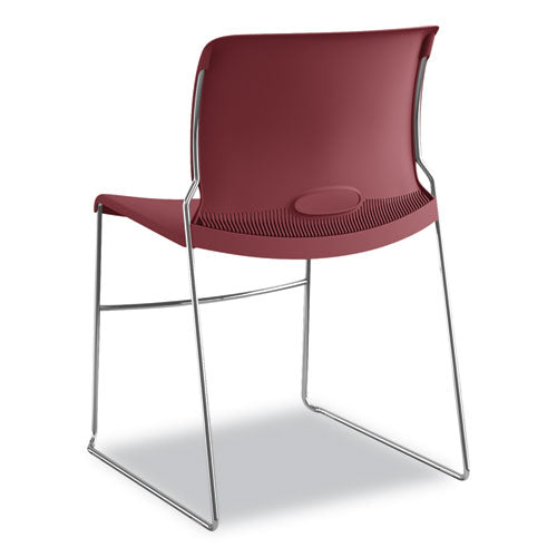 Olson Stacker High Density Chair, Mulberry Seat-mulberry Back, Chrome Base, 4-carton