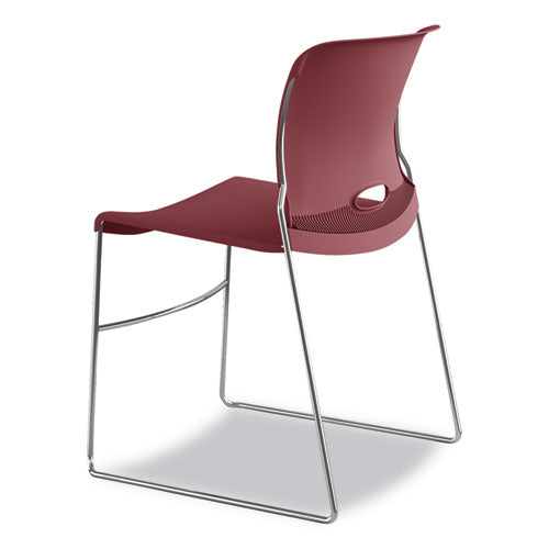 Olson Stacker High Density Chair, Mulberry Seat-mulberry Back, Chrome Base, 4-carton