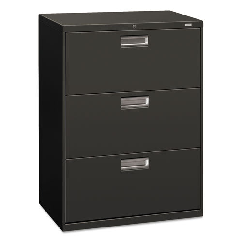 600 Series Three-drawer Lateral File, 30w X 18d X 39.13h, Charcoal