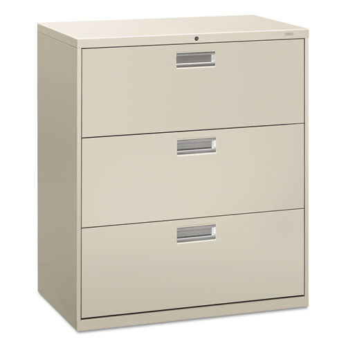 600 Series Three-drawer Lateral File, 36w X 18d X 39.13h, Light Gray