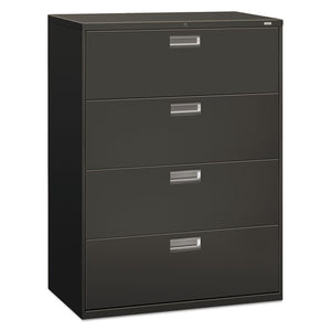 600 Series Four-drawer Lateral File, 42w X 18d X 52.5h, Charcoal