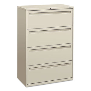 700 Series Four-drawer Lateral File, 36w X 18d X 52.5h, Light Gray