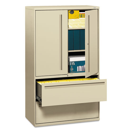 700 Series Lateral File With Storage Cabinet, 42w X 18d X 64.25h, Putty