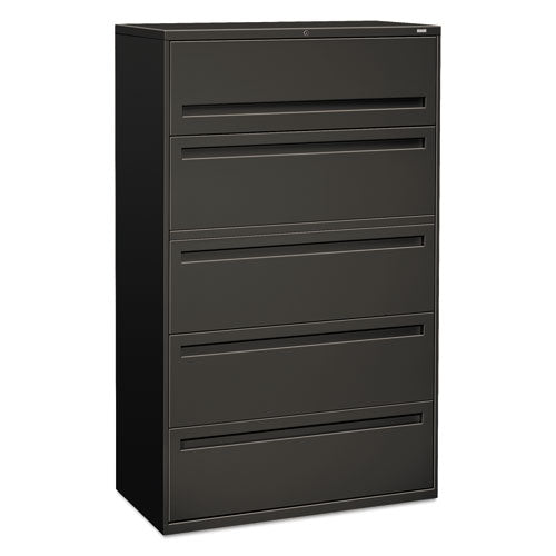 700 Series Five-drawer Lateral File With Roll-out Shelves, 42w X 18d X 64.25h, Charcoal