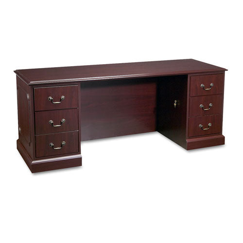 94000 Series Kneespace Credenza, 72w X 24d X 29.5h, Mahogany