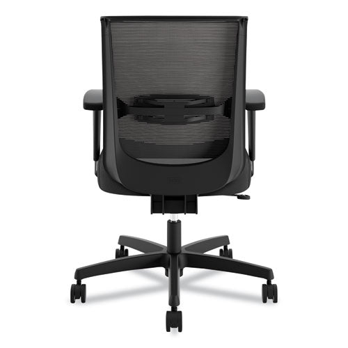 Convergence Mid-back Task Chair With Swivel-tilt Control, Supports Up To 275 Lbs, Vinyl, Black Seat-back, Black Base
