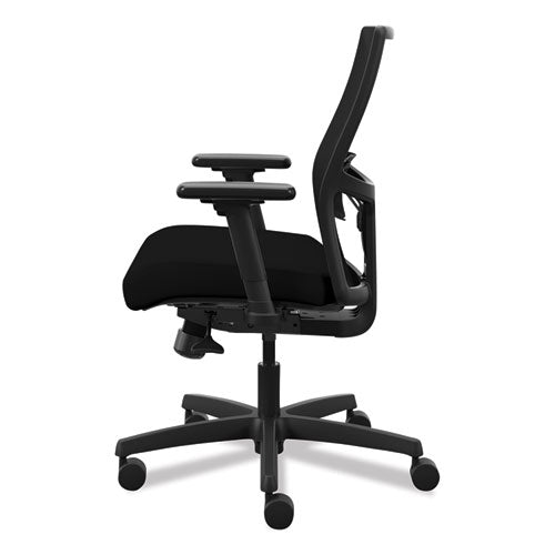 Ignition 2.0 4-way Stretch Low-back Mesh Task Chair, Supports Up To 300 Lbs., Black Seat-back, Black Base