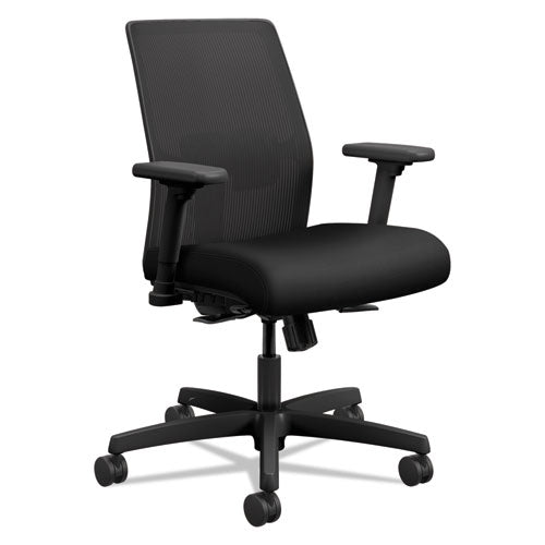 Ignition 2.0 4-way Stretch Low-back Mesh Task Chair, Supports Up To 300 Lbs., Black Seat-back, Black Base
