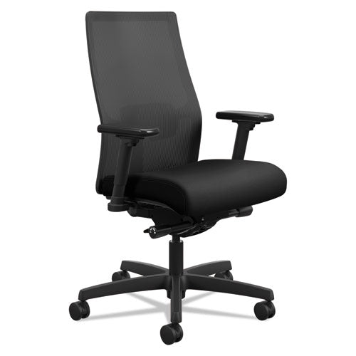Ignition 2.0 4-way Stretch Mid-back Mesh Task Chair, Supports Up To 300 Lbs., Black Seat-back, Black Base