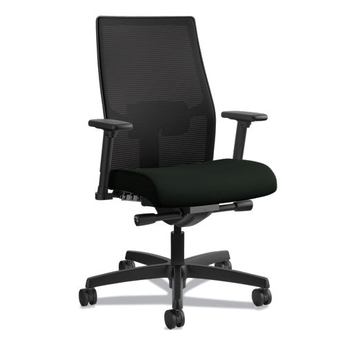 Ignition 2.0 4-way Stretch Mid-back Mesh Task Chair, Supports Up To 300 Lbs, Black Seat-back, Black Base