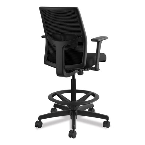 Ignition 2.0 Ilira-stretch Mesh Back Task Stool, 32" Seat Height, Up To 300 Lbs., Black Seat-black Back, Black Base