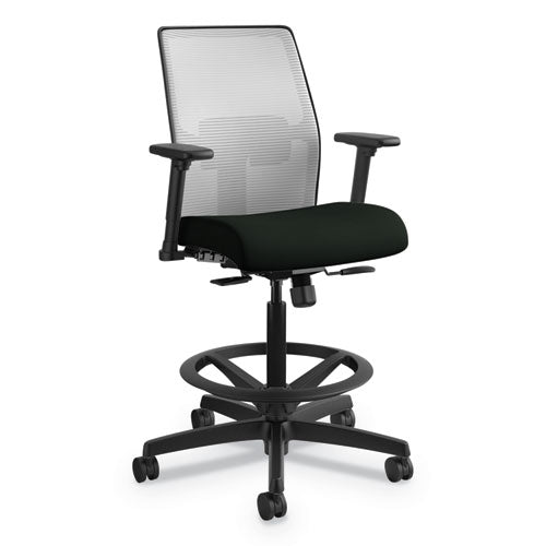 Ignition 2.0 Ilira-stretch Mesh Back Task Stool, 32" Seat Height, Up To 300 Lbs., Black Seat-black Back, Black Base