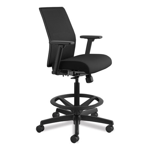Ignition 2.0 Ilira-stretch Mesh Back Task Stool, 32" Seat Height, Up To 300 Lbs., Black Seat-black Back, Black Base