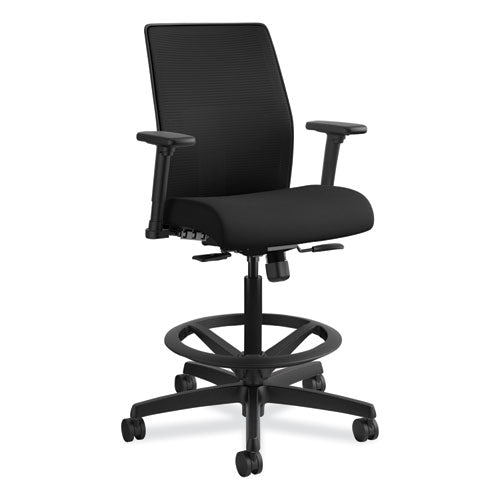 Ignition 2.0 Ilira-stretch Mesh Back Task Stool, 32" Seat Height, Up To 300 Lbs., Black Seat-black Back, Black Base