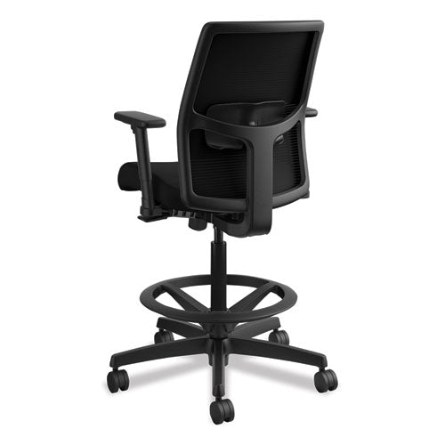 Ignition 2.0 Ilira-stretch Mesh Back Task Stool, 32" Seat Height, Up To 300 Lbs., Black Seat-black Back, Black Base