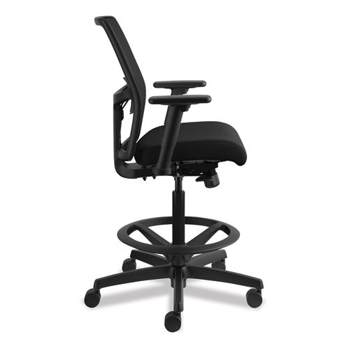 Ignition 2.0 Ilira-stretch Mesh Back Task Stool, 32" Seat Height, Up To 300 Lbs., Black Seat-black Back, Black Base