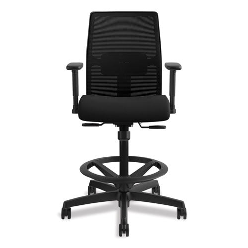 Ignition 2.0 Ilira-stretch Mesh Back Task Stool, 32" Seat Height, Up To 300 Lbs., Black Seat-black Back, Black Base