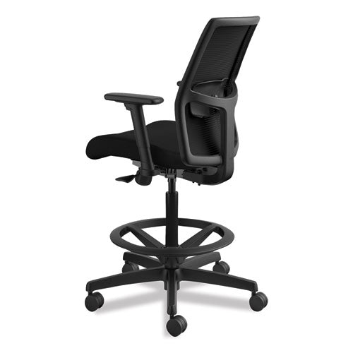 Ignition 2.0 Ilira-stretch Mesh Back Task Stool, 32" Seat Height, Up To 300 Lbs., Black Seat-black Back, Black Base
