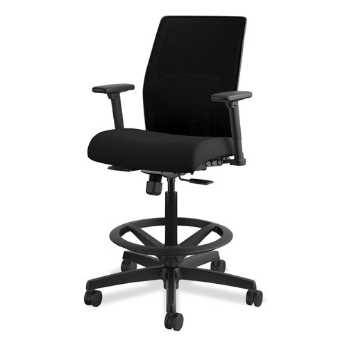 Ignition 2.0 Ilira-stretch Mesh Back Task Stool, 32" Seat Height, Up To 300 Lbs., Black Seat-black Back, Black Base