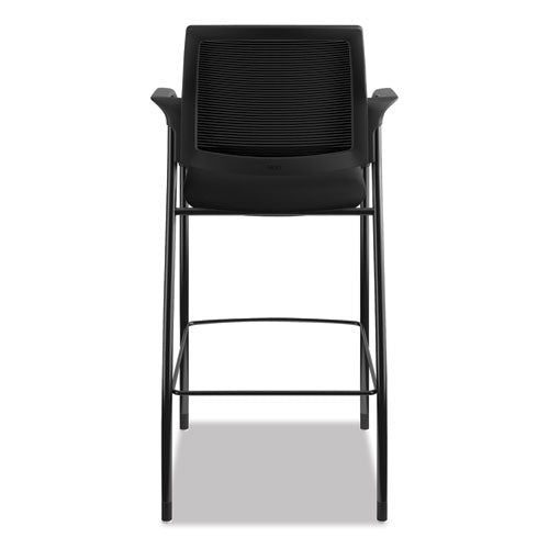 Ignition 2.0 Ilira-stretch Mesh Back Cafe Height Stool, Supports Up To 300 Lbs., Black Seat-black Back, Black Base