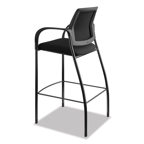 Ignition 2.0 Ilira-stretch Mesh Back Cafe Height Stool, Supports Up To 300 Lbs., Black Seat-black Back, Black Base