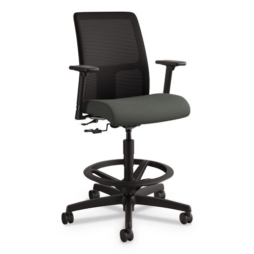 Ignition Series Low-back Task Stool, 33" Seat Height, Supports Up To 300 Lbs, Black Seat-black Back, Black Base