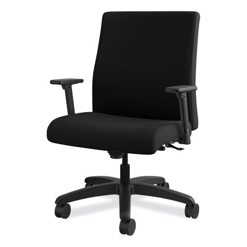 Ignition Series Big And Tall Mid-back Work Chair, Supports Up To 450 Lbs., Black Seat-black Back, Black Base