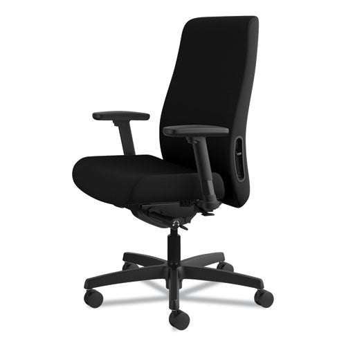 Endorse Upholstered Mid-back Work Chair, Supports Up To 300 Lbs., Black Seat-black Back, Black Base