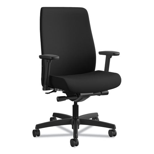 Endorse Upholstered Mid-back Work Chair, Supports Up To 300 Lbs., Black Seat-black Back, Black Base