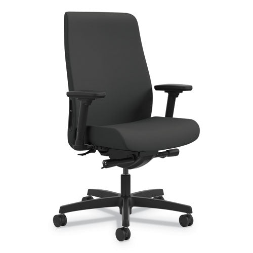 Endorse Upholstered Mid-back Work Chair, Supports Up To 300 Lbs., Black Seat-black Back, Black Base