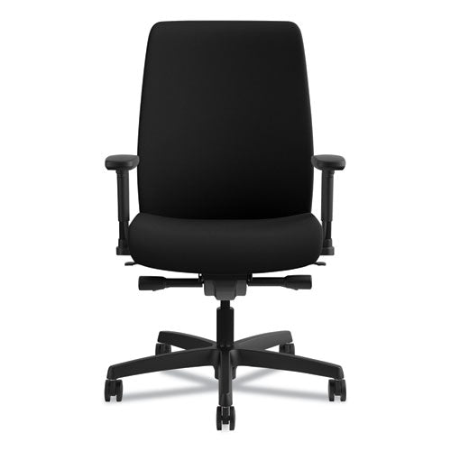 Endorse Upholstered Mid-back Work Chair, Supports Up To 300 Lbs., Black Seat-black Back, Black Base