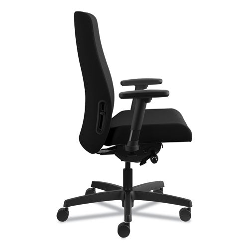 Endorse Upholstered Mid-back Work Chair, Supports Up To 300 Lbs., Black Seat-black Back, Black Base