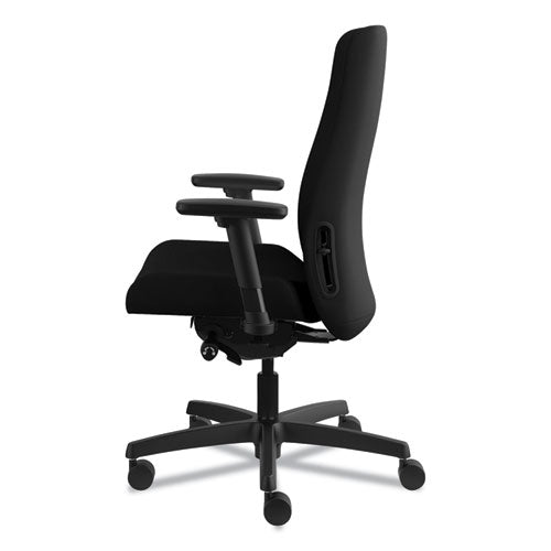 Endorse Upholstered Mid-back Work Chair, Supports Up To 300 Lbs., Black Seat-black Back, Black Base