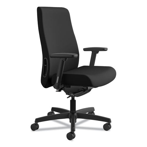 Endorse Upholstered Mid-back Work Chair, Supports Up To 300 Lbs., Black Seat-black Back, Black Base