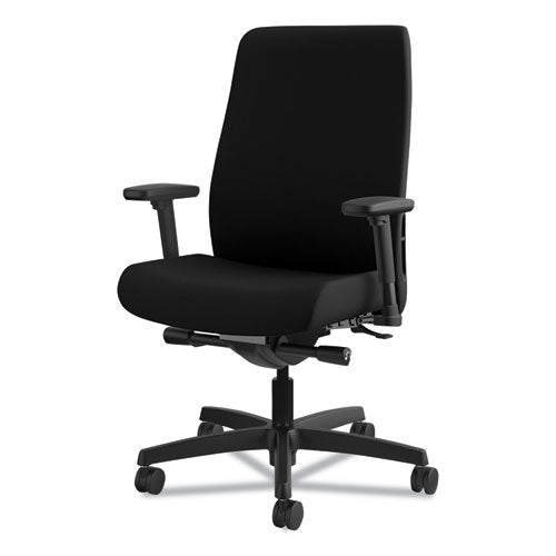 Endorse Upholstered Mid-back Work Chair, Supports Up To 300 Lbs., Black Seat-black Back, Black Base