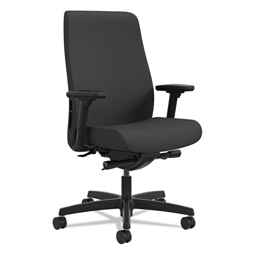 Endorse Upholstered Mid-back Work Chair, Supports Up To 300 Lbs., Black Seat-black Back, Black Base