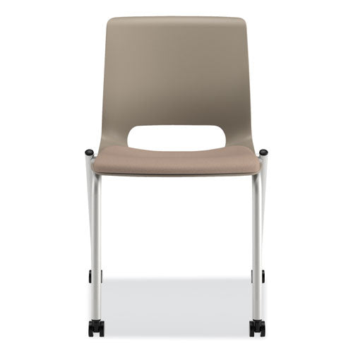 Motivate Four-leg Stacking Chair, Morel Seat-shadow Back, Platinum Base, 2-carton