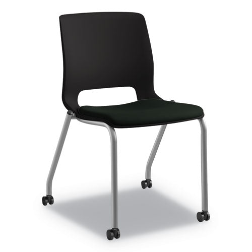 Motivate Four-leg Stacking Chair, Morel Seat-shadow Back, Platinum Base, 2-carton