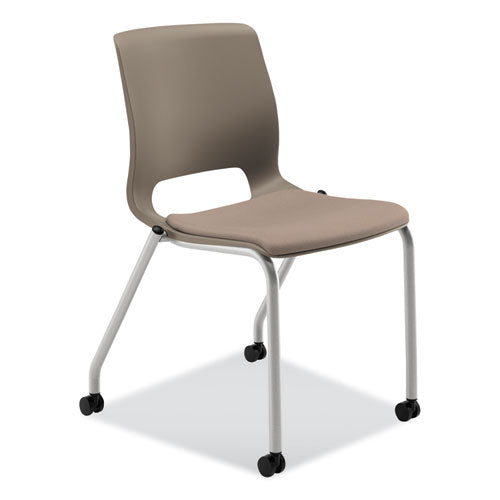 Motivate Four-leg Stacking Chair, Morel Seat-shadow Back, Platinum Base, 2-carton