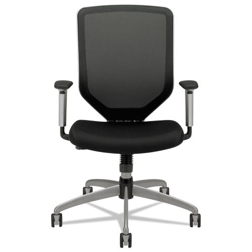 Boda Series Mesh-padded Mesh High-back Work Chair, Supports Up To 250 Lbs., Black Seat-black Back, Titanium Base